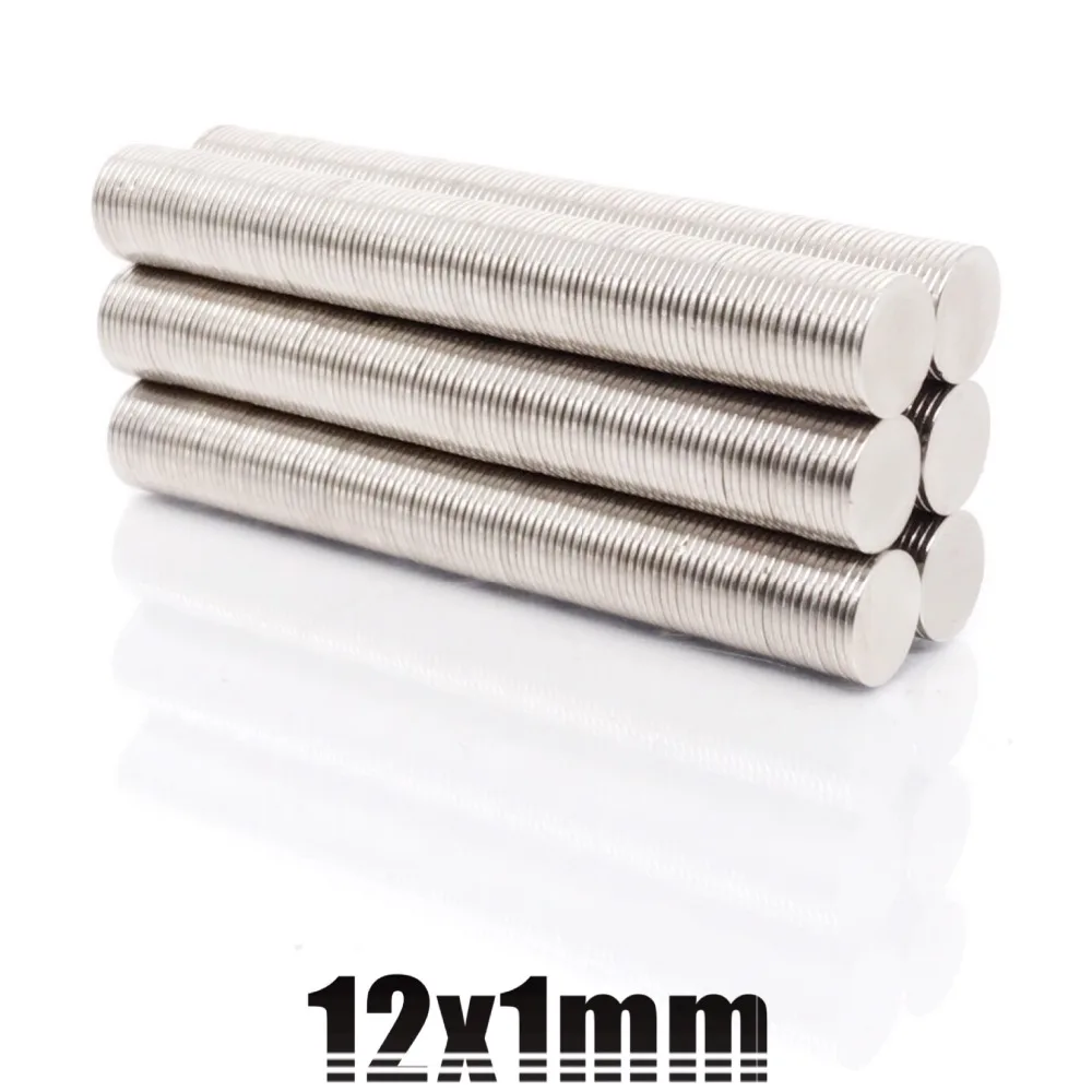 

100pcs 12mm x 1 mm Super Strong Round Disc Magnet 12*1 12x1 Rare Earth Neodymium N35 Circular magnet Permanent magnet 12mm*1mm