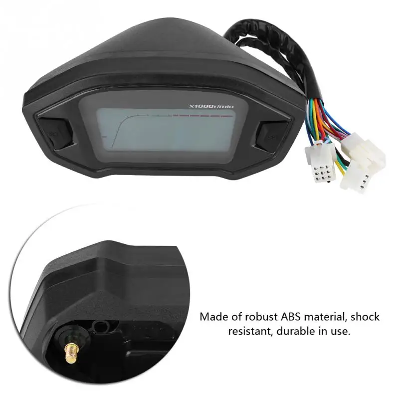 Keenso Universal DC 12V Motocicleta Digital Colorido LCD Veloc/ímetro Od/ómetro Tac/ómetro W//Sensor de velocidad