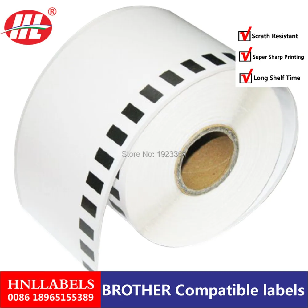 50 рулонов совместимые с Brother этикетки dk22205 dk2205 DK 22205 62x30 48 м клейкие термоэтикетки