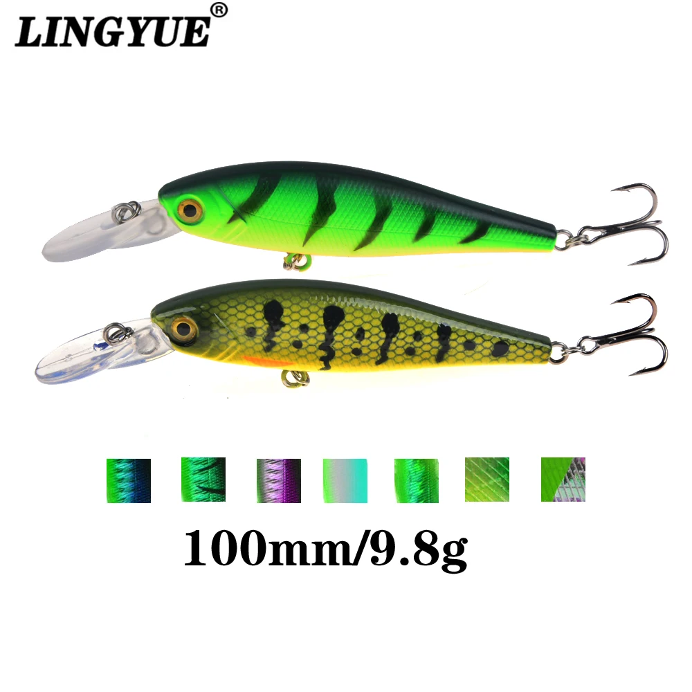 

2019 New Arrivals LINGYUE 1PCS Minnow Fishing Lure 10cm/9.8g Hard Crankbait Wobbler Quality Hooks Hard Bait Pesca MM202