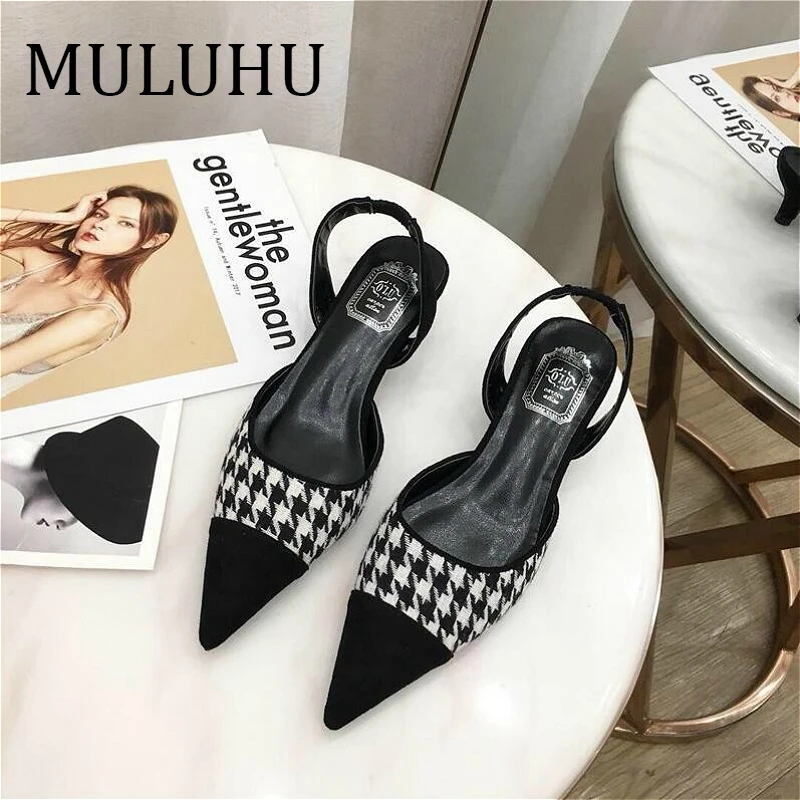 Туфли MULUHU женские на среднем каблуке повседневные весенние туфли лодочки