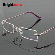 Brightzone близорукость очки без оправы Титан, сплав, изысканный оптики оправа для очков Модные компьютерная оптическая прозрачные линзы, очки