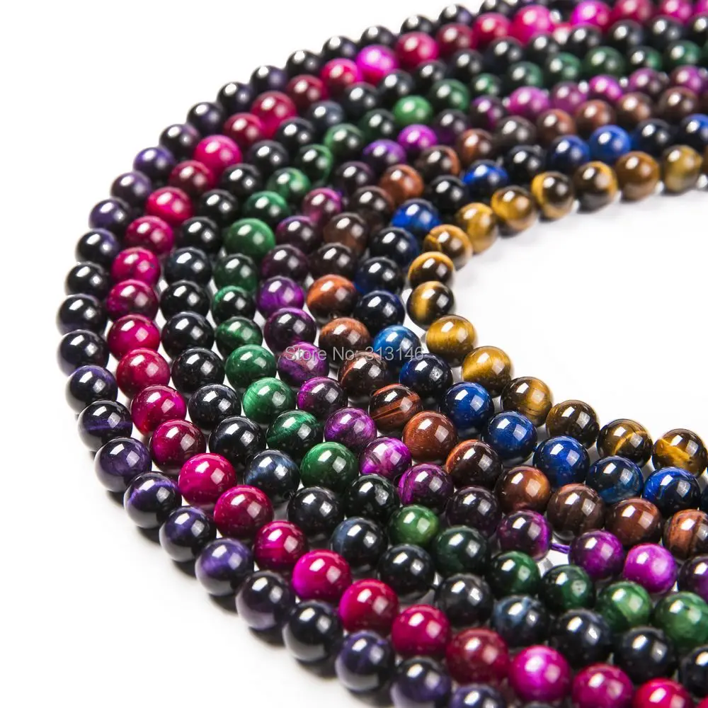 

Wholesale AAA Natural Tiger Eye Round Healing Loose Strand Stone Beads DIY Necklace Bracelet Jewelry Making Size 4 6 8 10 12 mm