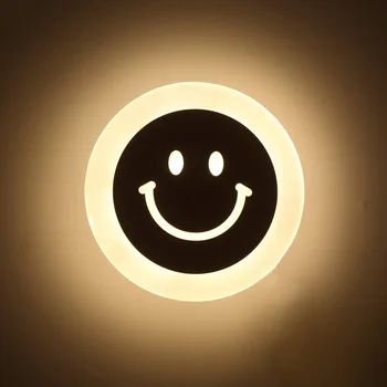 

Creative LED Smile Face Wall Lamp Simple Kids Cartoon Bed Room Light Ultra-thin Acrylic Porch Aisle Lanterns Passage Luminaire