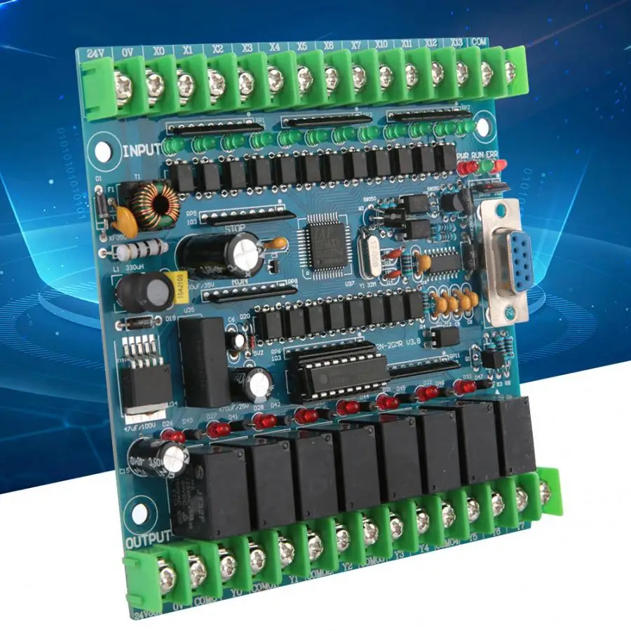 

programmable logic controller Industrial Programmable Control Board FX2N-20MR 12 Input 8 Output 24V 5A motor speed controller