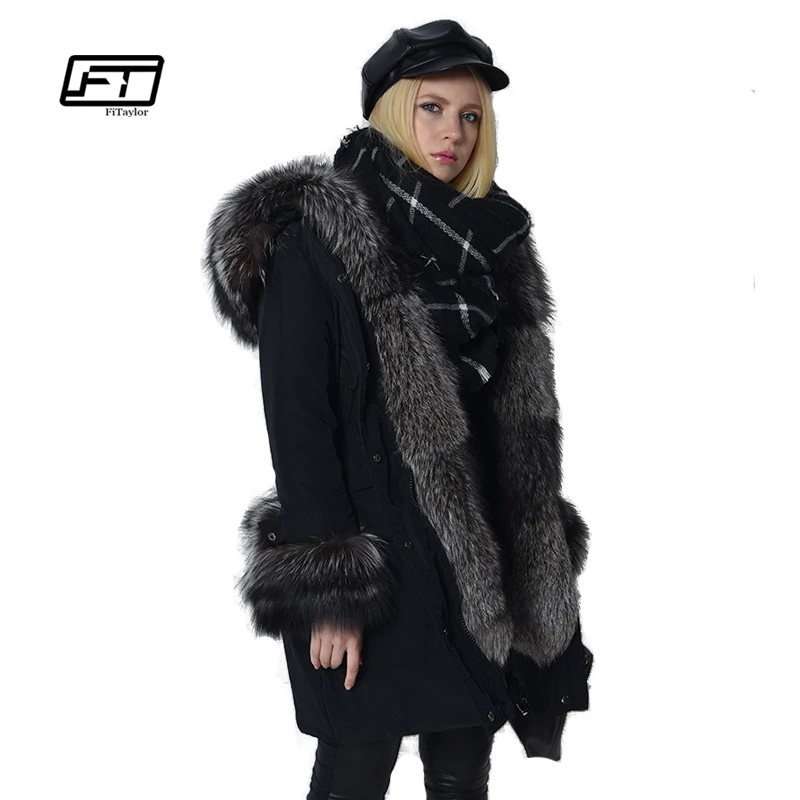 Fitaylor 2019 новая зимняя куртка женская 90% белая утка вниз теплая парка с капюшоном