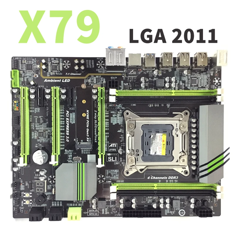 X79 LGA2011 DDR3 PC المكتبية اللوحات الأم الكمبيوتر اللوحات الأم الكمبيوتر مناسبة لخادم ECC ECC REG RAM M.2 SSD