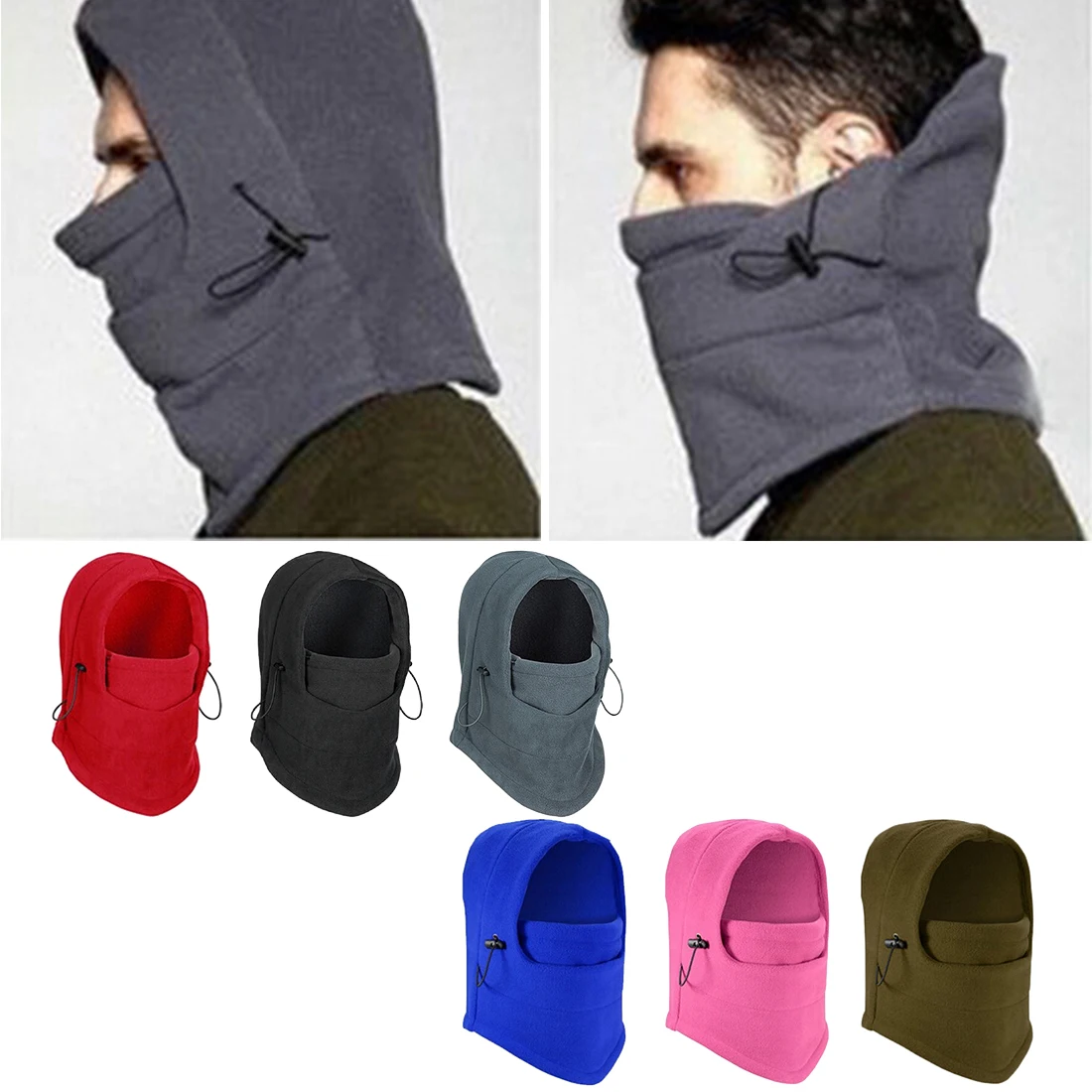 

Hot Balaclava Hat Hooded Neck Warmer Winter Sports Face Mask for Men Ski Bike Motorcycle Helmet Beanies Masked cap