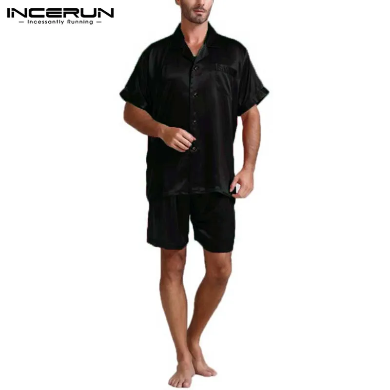 Мягкие пижамы мужские набор атласное шелковое ночное белье одежда Топы Шорты искусственный шелк мужские пижамы Loungewear пижамы Masculina домашние наборы