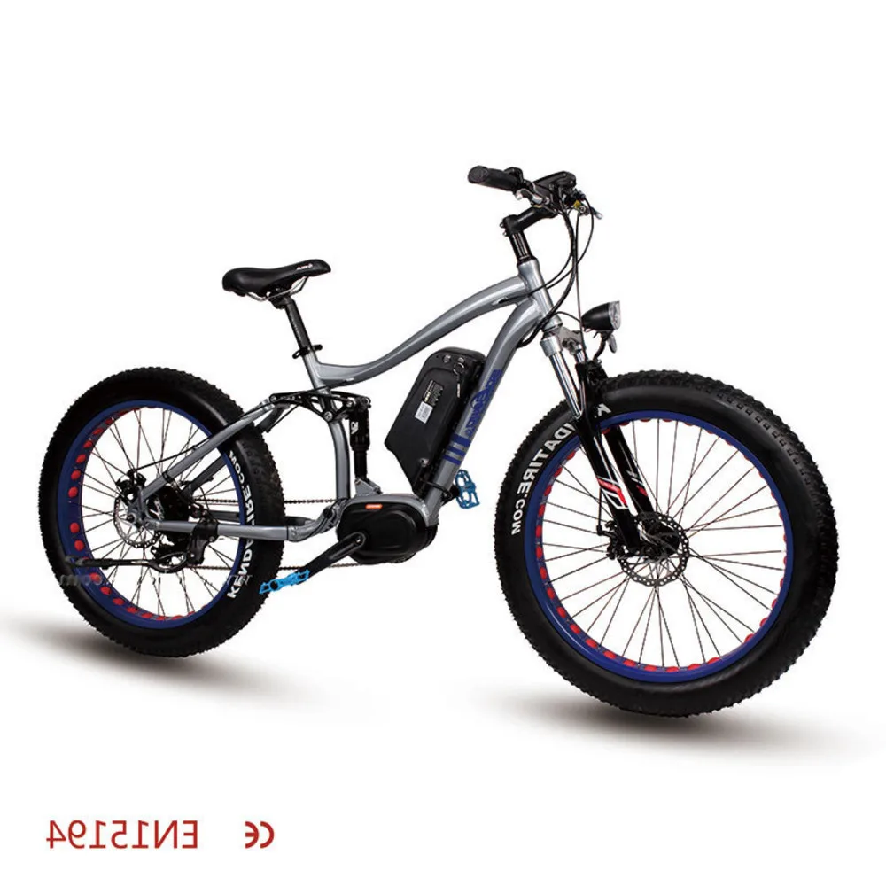 26 дюймов горный электрический велосипед шины Fat 8fun центральный мотор электрический велосипед 36 в двойной амортизация мягкий хвост горный