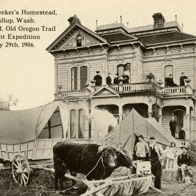Ezra Meeker'S Homestead Puyallup плакат печать Мэри Эванс Гренвилл Коллинз коллекция
