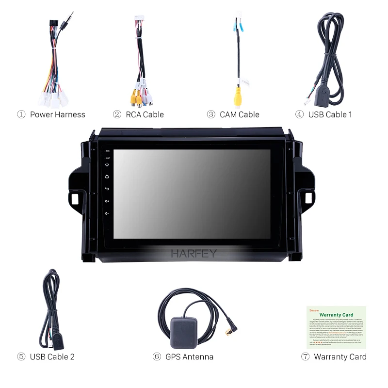 Clearance Harfey 2din 9"Android 8.1 GPS Car Radio For TOYOTA FORTUNER/COVERT 2015-2018 car Multimedia Player Wifi HD Touchscreen Head Unit 3