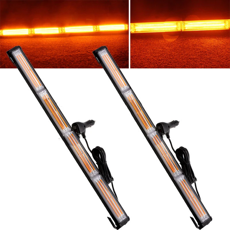 

2xYellow 72W COB LED Car Truck Beacon Flash Emergency Warning Light Bar 12V 24V