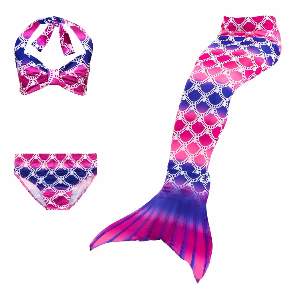 New Bikini Set Suit anime Kids Children Mermaid Tails for Swimming Mermaid tail Girls Cosplay Fancy Costume 