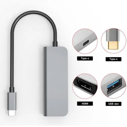 4 в 1 Тип C концентратор к HDMI 4 к с 2 USB порты и разъёмы USB-C адаптер для MacBook samsung Multi