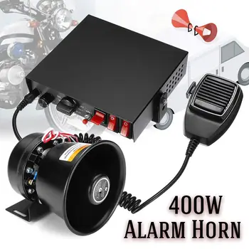 

12V 400W 150dB 9 tones Alarm Horn Loud Car Polices Siren + Mic PA Speaker Warning/Recording Electronic Bell Volume Adjustable