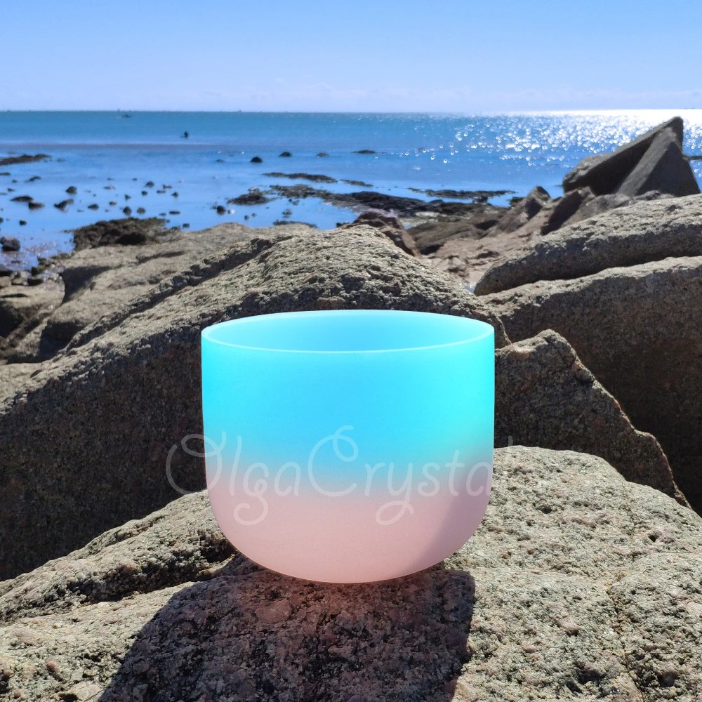 

440HZ 8 Inch Light Pinks Quartz Crystal Singing Bowl C D E F G A B Chakra 8"