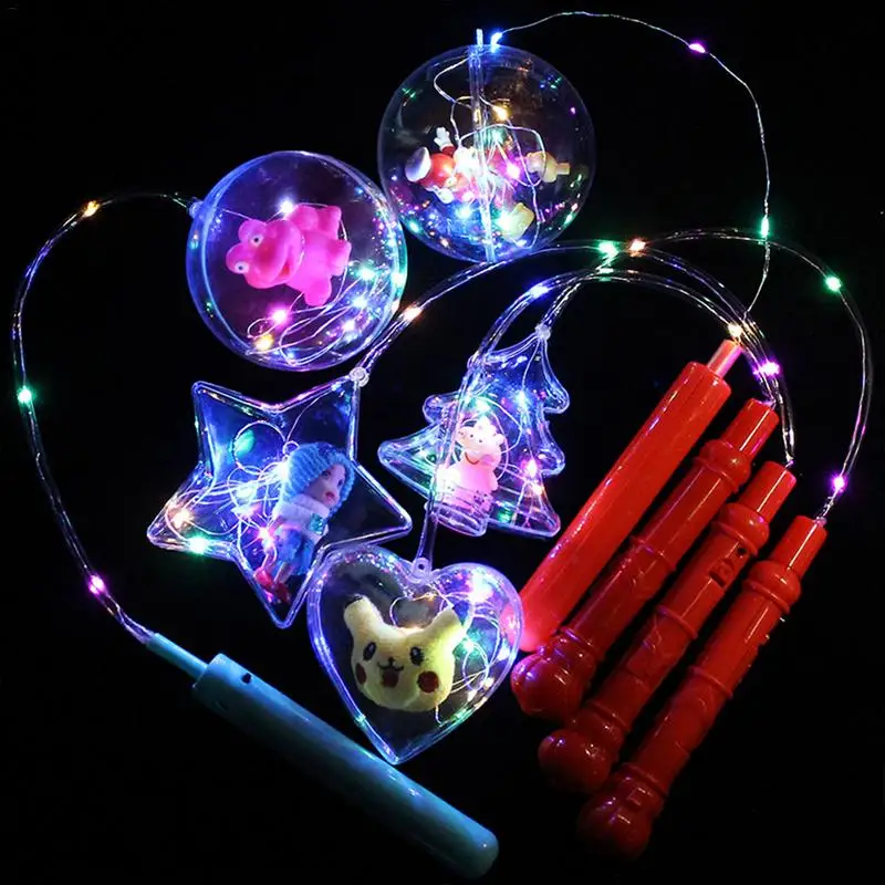 

1PC Flash Bright Balloon Handheld Wave Ball Bobo Balloon Lights Cartoon Glowing LED Festive Christmas Party New Year Supplies