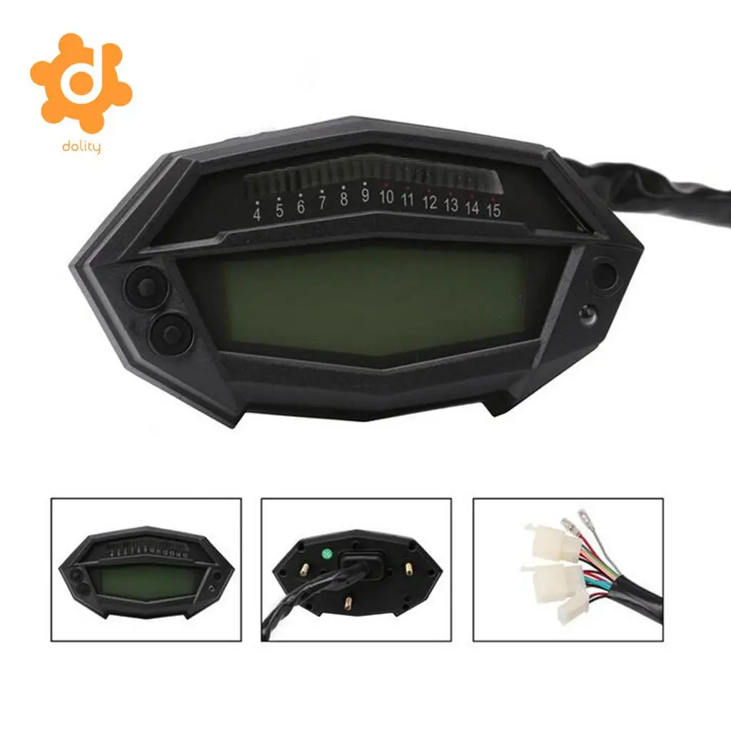 

DC12V Universal Motorcycle Odometer Speedometer Tachometer Gauge LCD Display