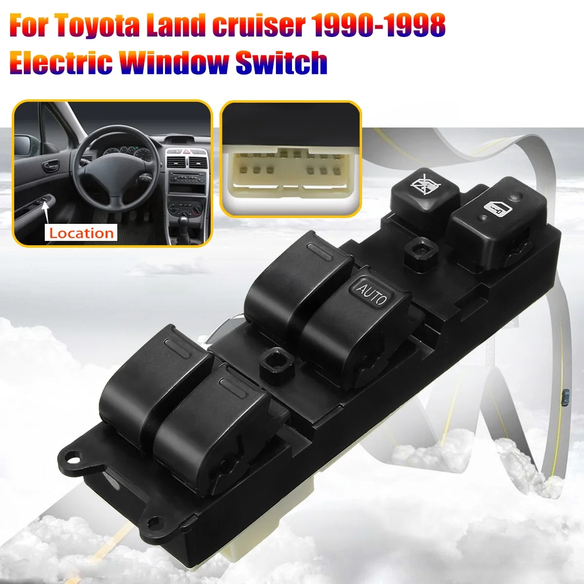 

For Toyota Land cruiser 1990-1998 14Pins Master Power Window Switch Front Right 84820-35020 8482035020