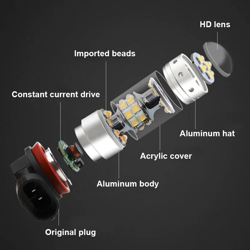 180 Вт 2828 36SMD 2шт 5202 H16 светодиодный автомобильный противотуманный фонарь лампа H7 H11