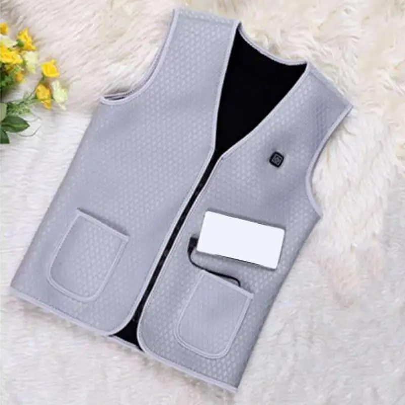 

Men USB Jacket Male Autumn Winter Casual USB Electric Heated Vest Jacket Coat Male Thermal Warm Jacket Outwear Plus Size