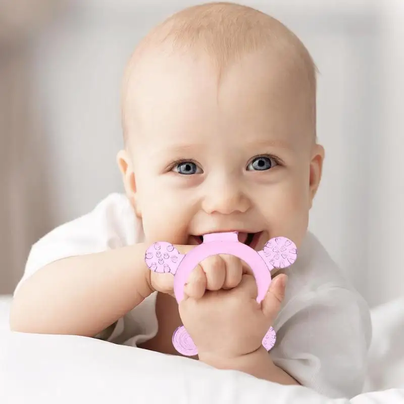 

Cartoon Safe Baby Teether Toys Baby Cute Crib Rattle Safety Cute Baby Teether Kids Silicone Soother Teething Chewable Pacifier