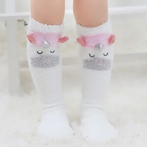 

Newest Xmas Children's Cartoon Unicorn Baby Kid Socks Antiskid Toddler Cotton Long Sock Lovely