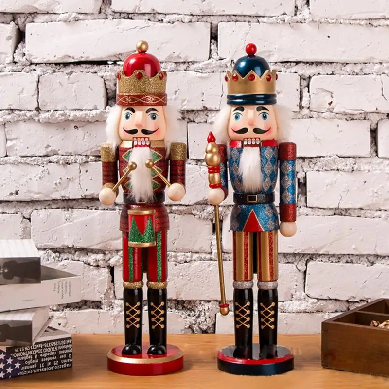 Best Puppet 38CM Glitter Powder Shimmer Bright Nutcracker Christmas Gift Christmas Decorations For Home