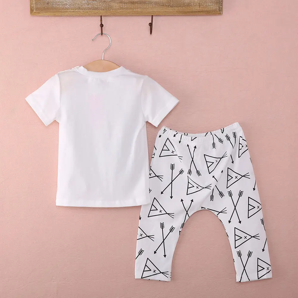 Pudcoco/комплект для мальчиков 0-24 м., американский запас, футболка для новорожденных мальчиков, топы, длинные штаны, комплект одежды из 2 шт