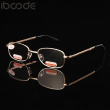 Iboode, женские и мужские очки для чтения, металлическая оправа, стеклянные линзы, очки для дальнозоркости+ 1,0 1,5 2 2,5 3 3,5 4 4,5 5 5,5 6, чехол