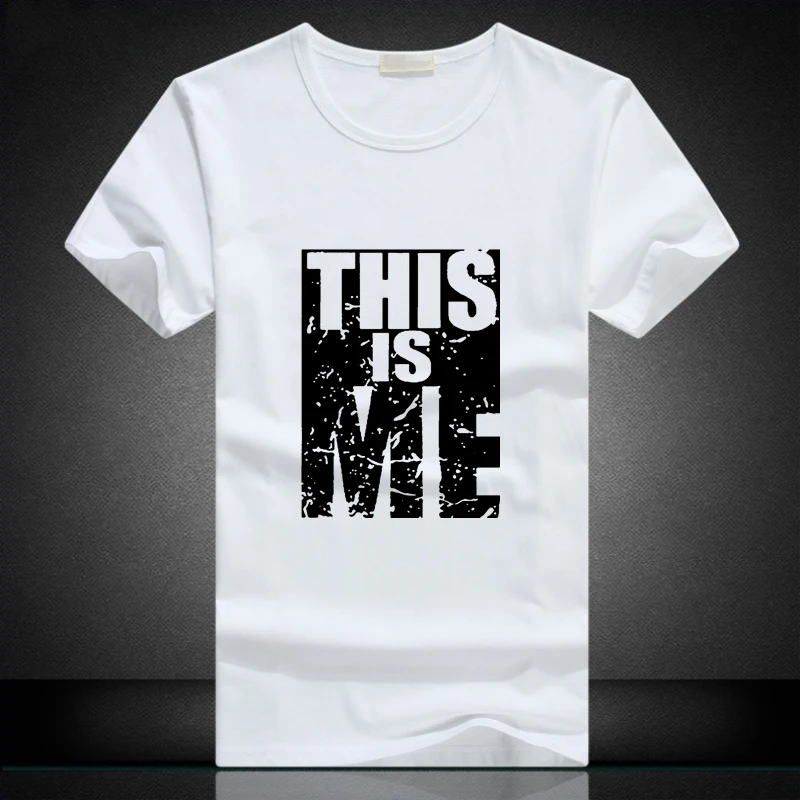 

2019 Summer T Shirts Mens Short sleeve Print Tshirt Male Boys Tops Tees Wine red Casual t-shirt Slim Fashion tshirts this is me