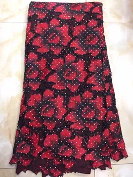 

Red/black Guipure Lace 2019 High Quality Nigerian Cord Lace Fabric Wedding Latest Stones African French Lace Fabric Bride Fabric