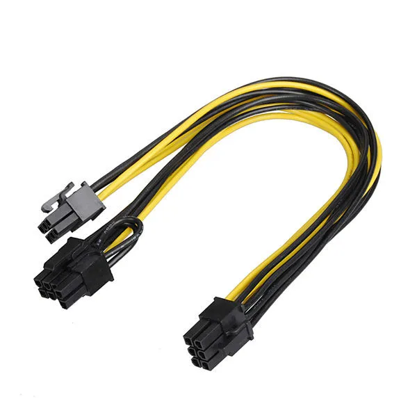 PCI E GPU VGA сплиттер концентратор силовой кабель 6 дюймов Molex контактный Express до 2 x PCIe 8