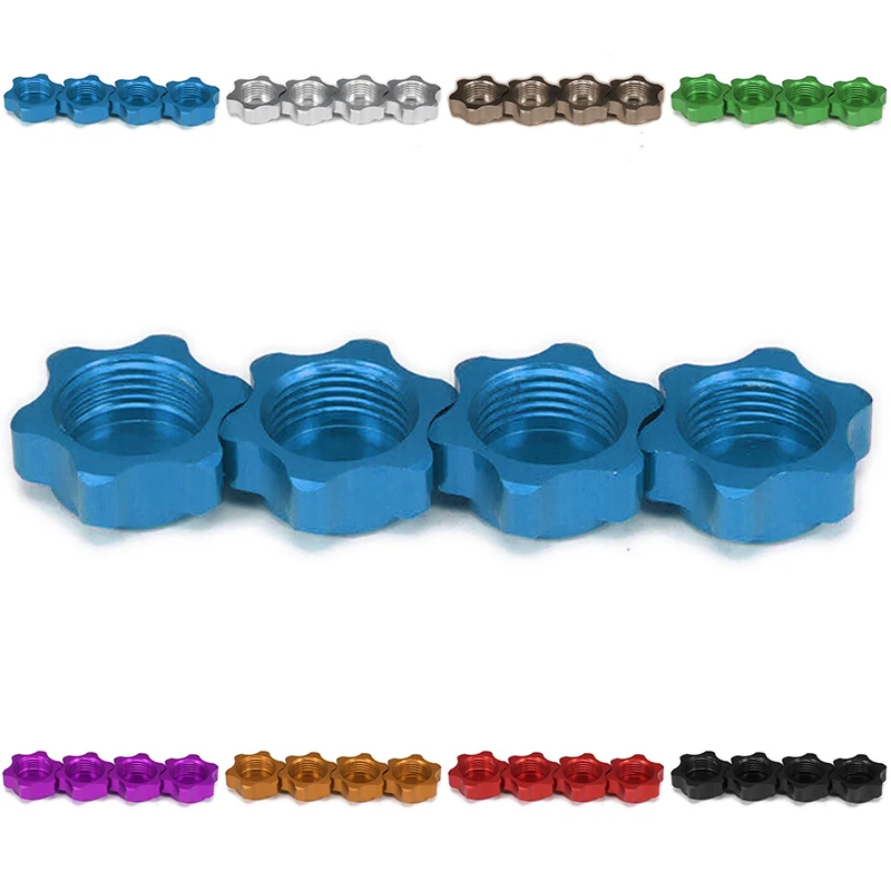 

4pcs 17mm Aluminum Wheel Hub Hex Nut Fine Anti-dust Cover For 1/8 RC Car Buggy