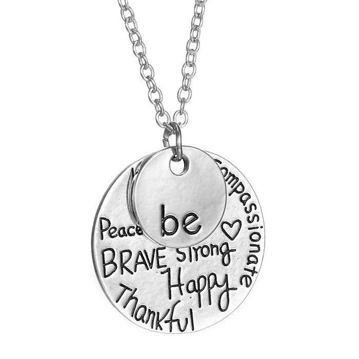 Silver Be Thankful Charm NecklacePendants AliExpress