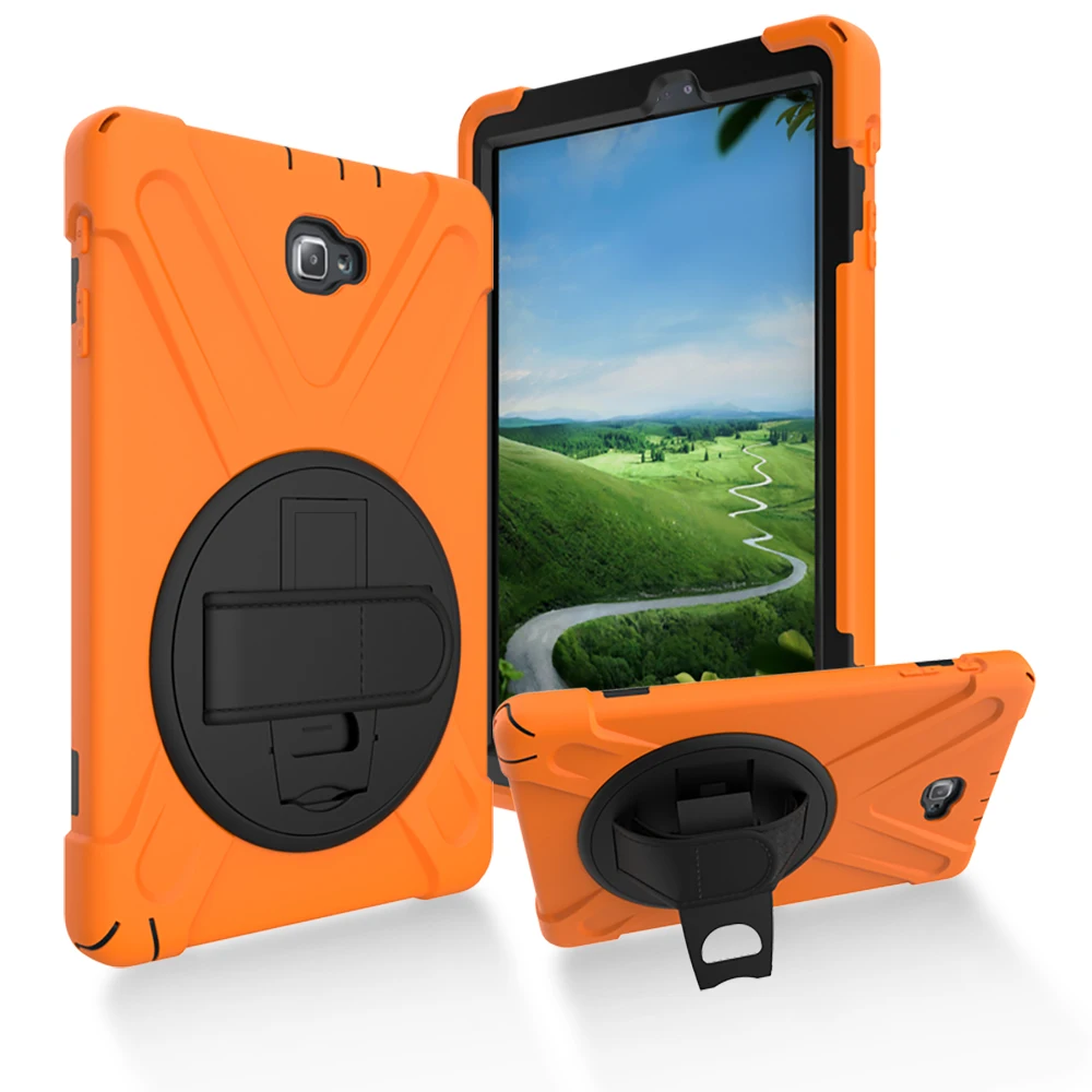 

Shockproof Silicone Soft Case Protective Anti-Slip Case For Samsung Galaxy Tab A6 10.1 inch P580 P585 Smart Stand Case+gifts