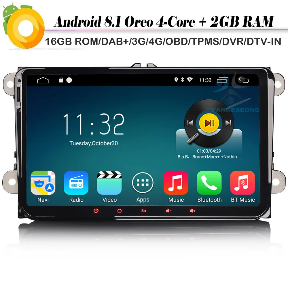 9 &quotDAB + авторадио Android 8 1 автомобильный мультимедийный плеер GPS Sat Nav радио WiFi 4G DVR BT