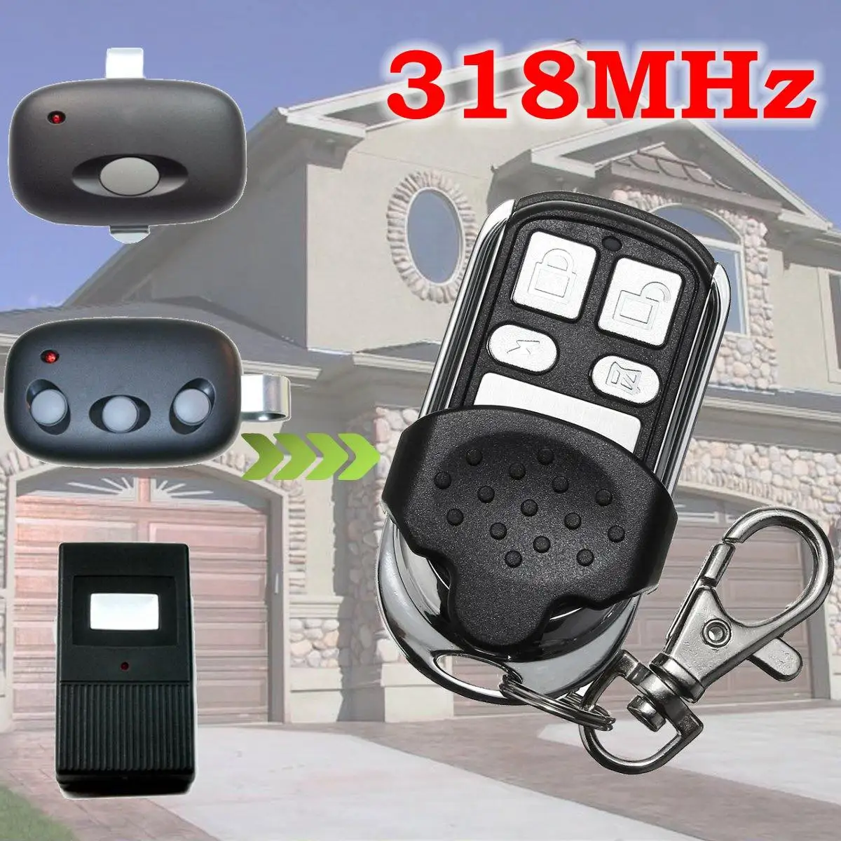 

4 Button 318MHz Garage Door Remote Control Transmitter For MCT-11 MCT-3 DNT00090 MDT-2A MDT-1A DNT00052A A9921T