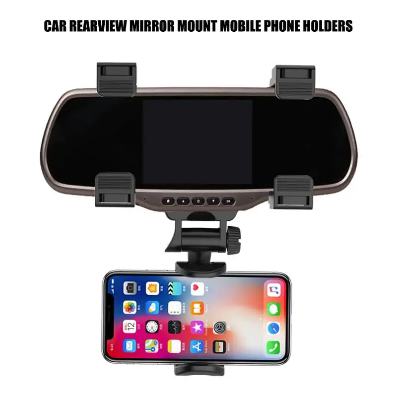 

Car Holder Rearview Mirror Non-slip Shock-proof Clip Mount Stand Fixed Mobile Phone Navigation Frame Buckle Type Induction Stand