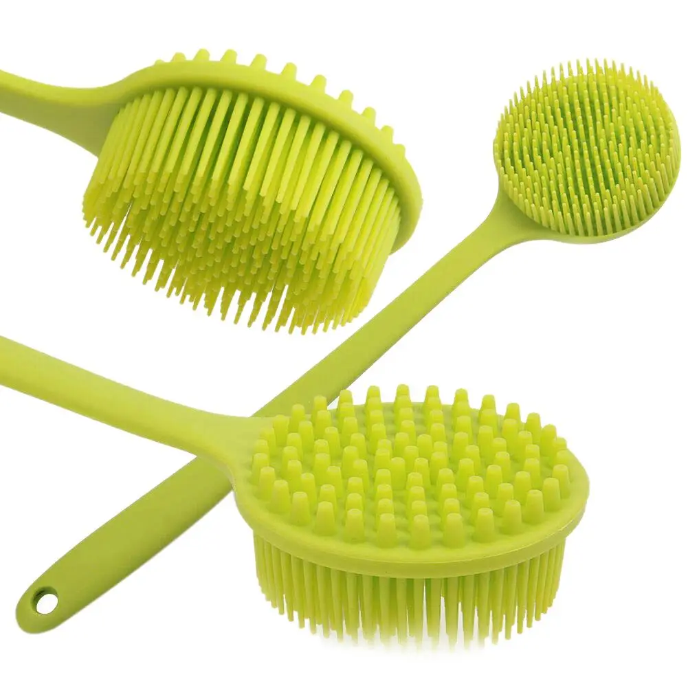 

Back Brush Both Sides Silicone Bath Shower Body Back Brush Spa Scrubber Soap Cleaner Exfoliating cleaning massage wash