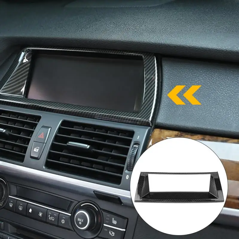 

Interior Centre Console GPS Navigation Frame Cover Trim for BMW X5 E70 2008 2009 2010 2011 2012 2013 Carbon Fiber