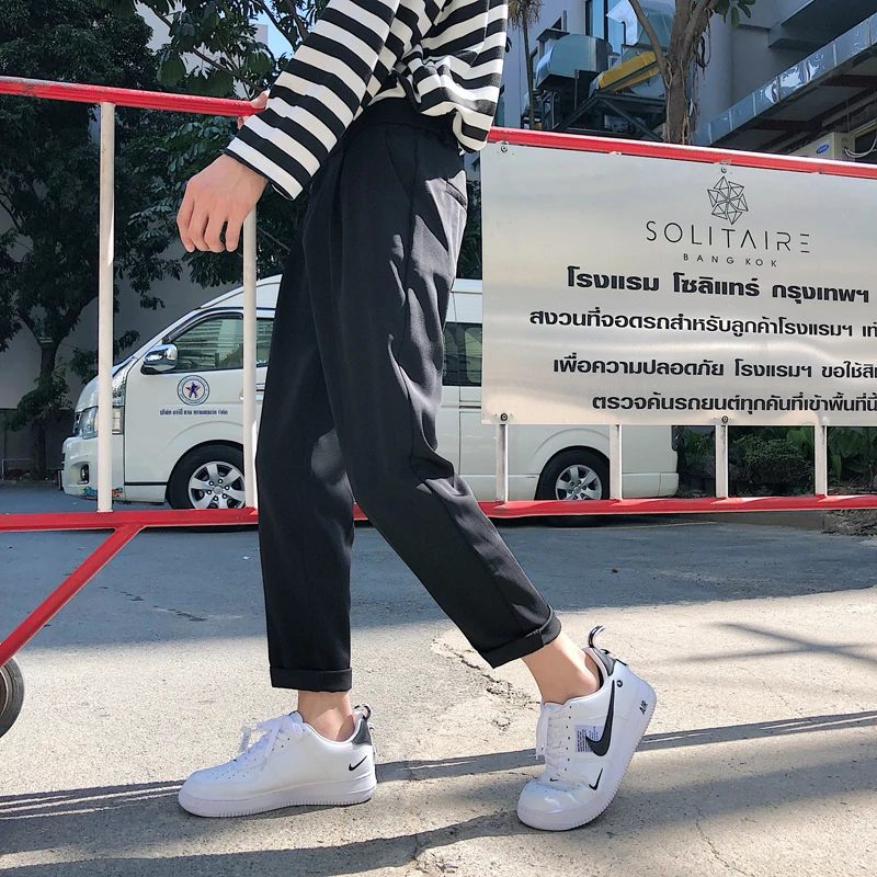 Men's Fashion Spring New Couple Casual Pants S-3XL Temperament Popular Wild Youth Personality Solid Color Loose Simple