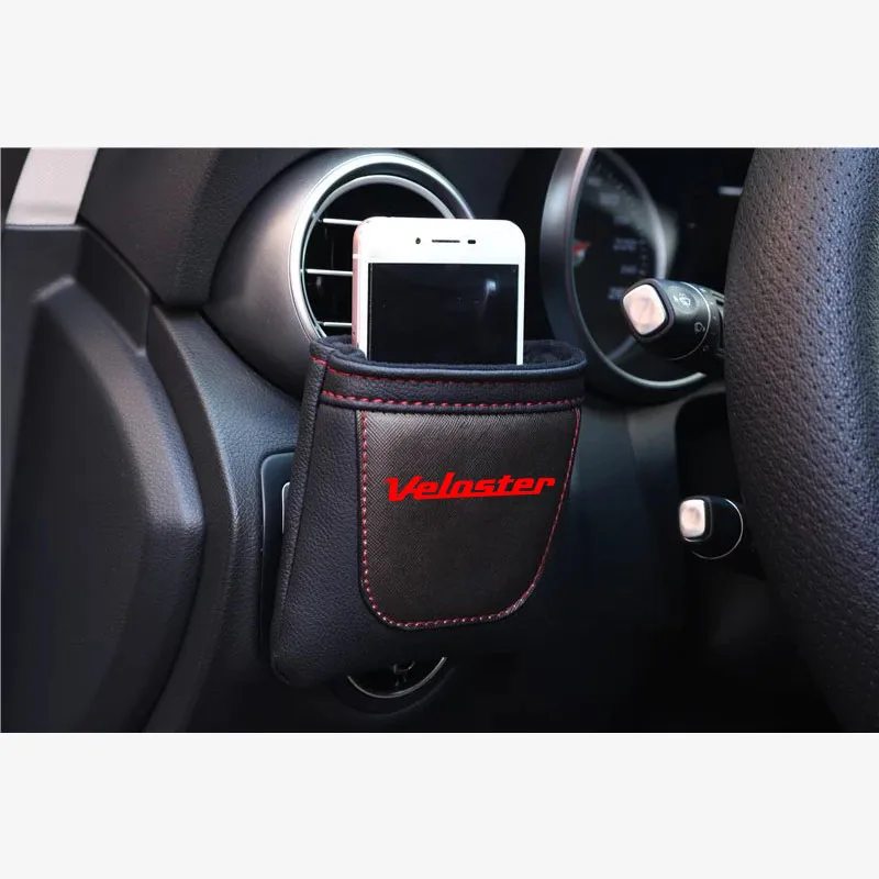 Pu кожаная сумка для hyundai Veloster клип на выходе воздуха Автомобиль Air Vent уложить Tidy