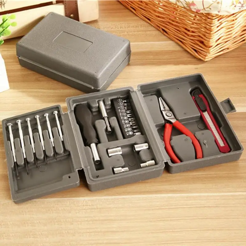 

24pcs Multi-purpose Toolbox Hardware Combination Tool kit Boxed Square Multifunction Household Hand Tool Set Home Hardware Kits