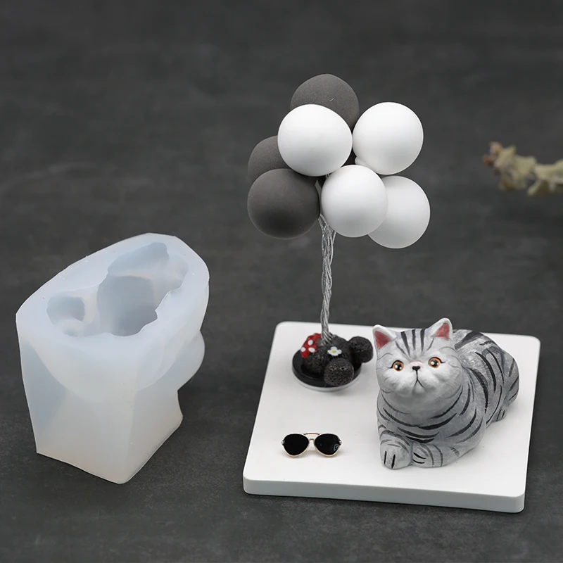 3D Gatto di figura Del Silicone Della Muffa Mousse Torta gelato Vestito Stampo per fare aroma gesso Gesso artigianato Candele Argilla Sapone muffa