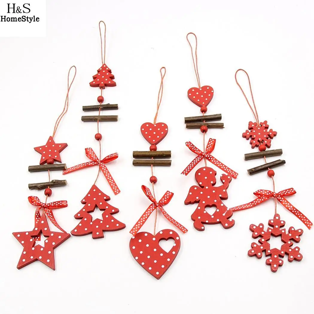 

are A Wooden Pendants Ornament available Hanging Decorate variety Cute Home Christmas styles of Decoration Red