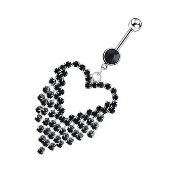 

Lovely Heart Tassel Medical Women Belly Button Ring Beautiful Navel Piercing Body Fashion Jewelry Best Gift