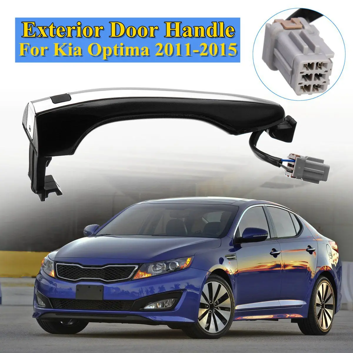 

Front Rear Left Right Side Exterior Door Handle Cover Trim w/Sensor for Smart Key For Kia Optima 2011 2012 2013 2014 2015