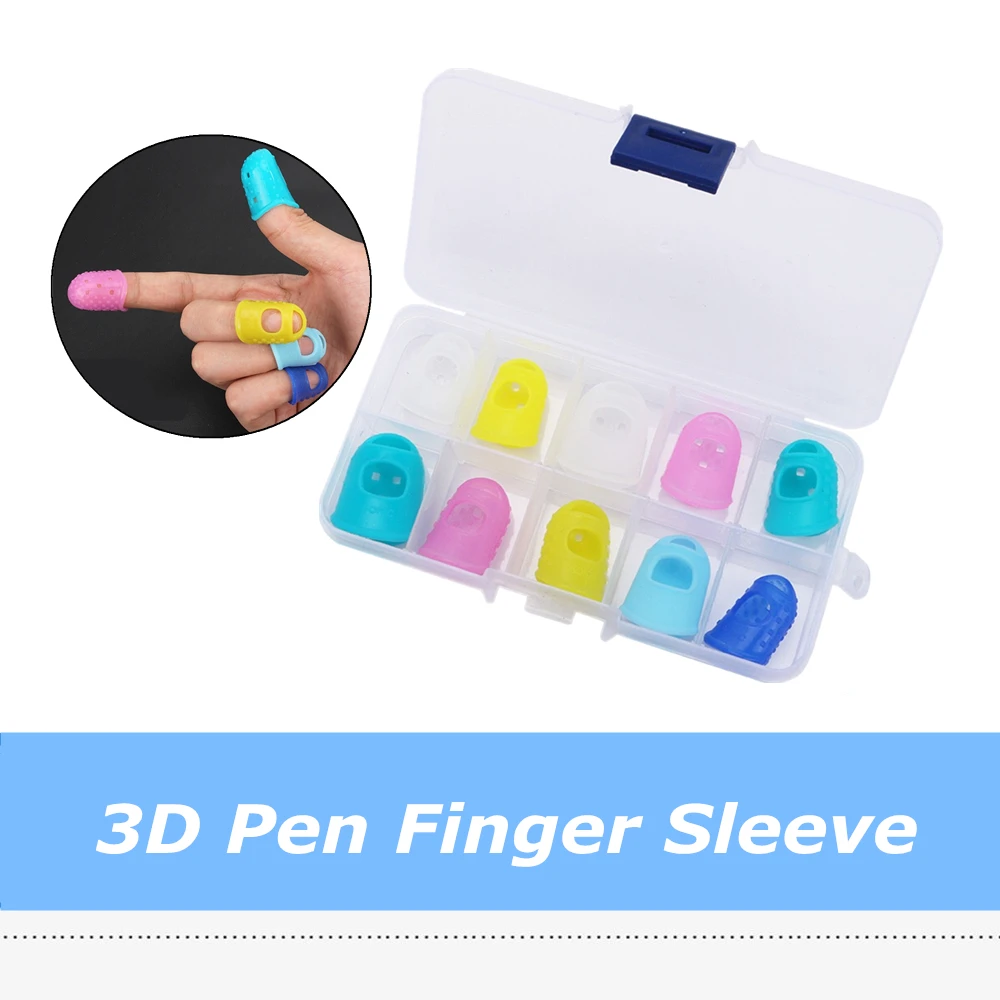 Recambios de bolígrafo 3D para niños, funda de dedo de silicona con aislamiento térmico, protector de punta de dedo para de bolígrafo 3D, 10 unids/lote|pen features|pen flash memorypen storage -